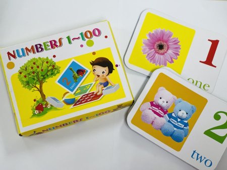 بطاقات numbers 1-100 في علبة